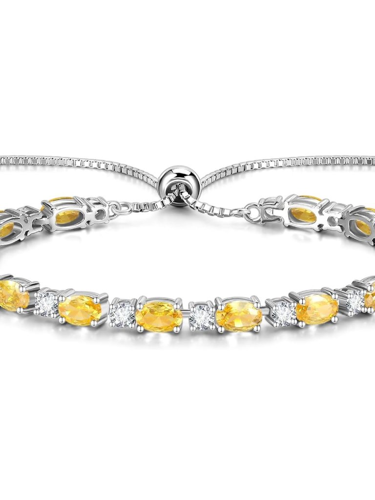 Luxury Citrine Tennis Bracelet In 925 Sterling Silver - Birthday Gift For Women